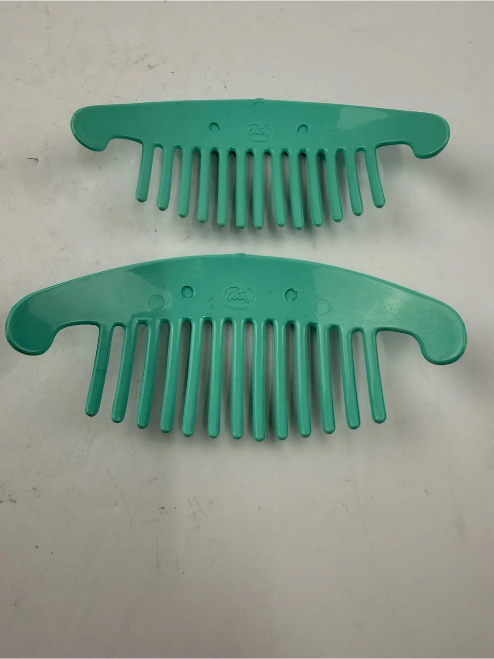 Vintage Goody 80s TZERS Hair Cincher Comb Banana Clip Aqua/Teal Oval 5